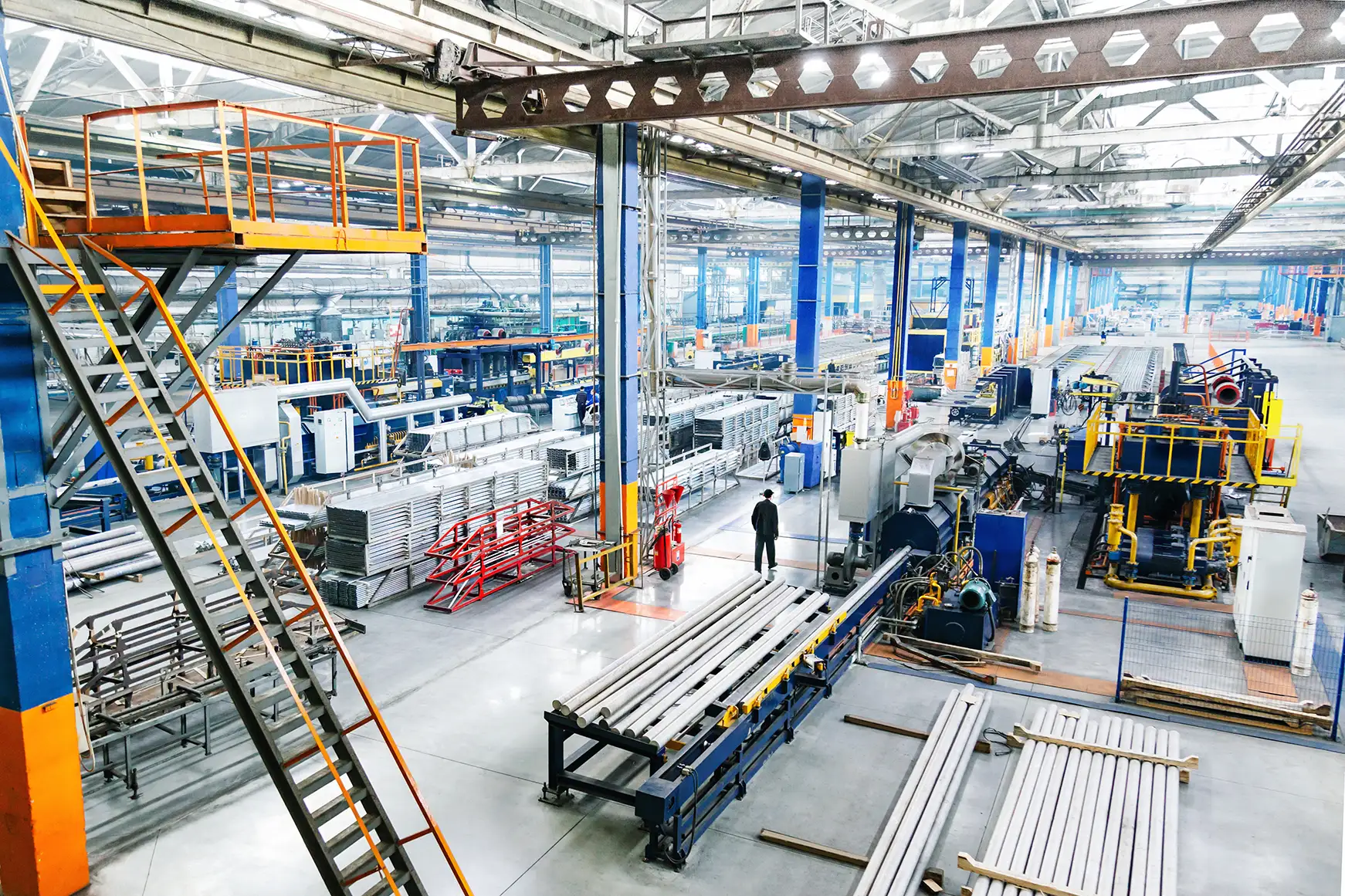 Wide view of a manufacturing facility floor