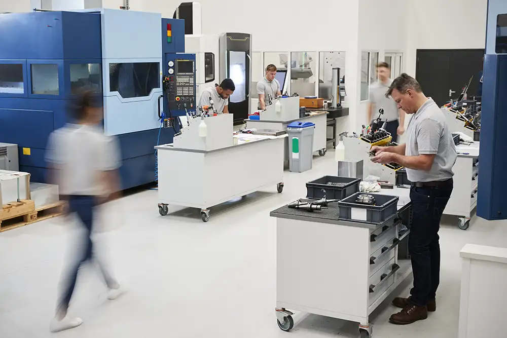 Engineering workshop with CNC machinery